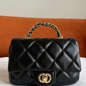 Black Quilted Leather Handbag